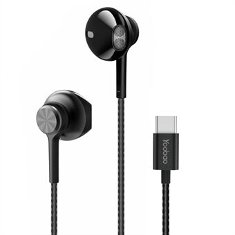 YOOBAO YBL-8 Type-C aluminium plug Bedrade hoofdtelefoon Stereo semi-in-ear oortelefoons