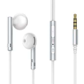 JOYROOM EW06 HD Telefoon Bellen Headset Half-In-Ear 3.5mm AUX Hoofdtelefoon Metalen 3.5mm Plug Ingebouwde Microfoon bedrade Oortelefoon