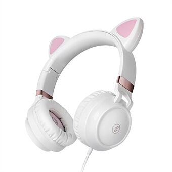 Leuke kattenoor hoofdtelefoon met snoer voor muziek stereo headset met microfoon Volwassen meisjes Kids headset cadeau