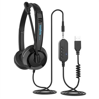 DANYIN BH109 3,5mm/USB Bedrade Zakelijke Headset Telefoon Koptelefoon met Microfoon