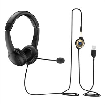 OY359 3,5 mm / USB-aansluiting 2-in-1 computerheadset Ruisonderdrukkende pc-hoofdtelefoon met afstandsbediening