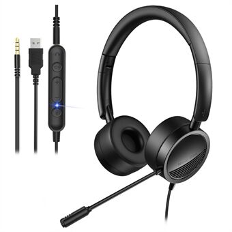 Nieuwe Bee H360 Telefoon Headset Op Oor 3.5mm/USB Wired Noise Cancelling Microfoon met Microfoon voor Computer PC Laptop Stereo