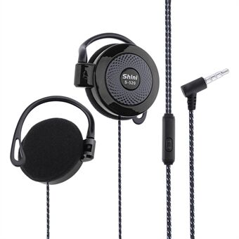 SHINI S520 Oorhaak Type Headset 3.5mm Draad Hoofdtelefoon Stereo Geluid Sport Oortelefoon met Microfoon