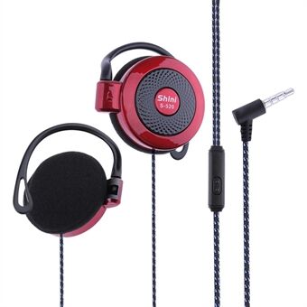 SHINI S520 Oorhaak Type Headset 3.5mm Draad Hoofdtelefoon Stereo Geluid Sport Oortelefoon met Microfoon