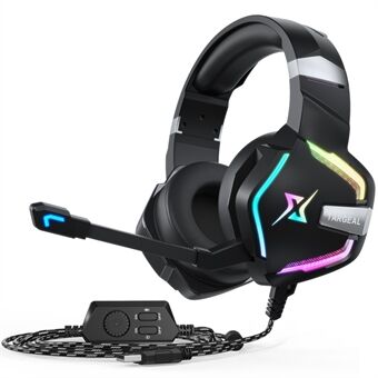 TARGEAL 7.1 Surround Sound USB-bekabelde hoofdtelefoon PC-gamingheadset met RGB-licht voor PS4 Smartphone-laptop