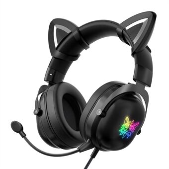 ONIKUMA X11 Gaming Headset met Afneembare Cat Ear RGB Ruisonderdrukking Over Ear Hoofdtelefoon