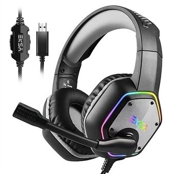 EKSA E1000 Bedrade hoofdtelefoon voor over het oor 7.1 stereo Kleurrijk RGB-licht PC-gamingheadset met microfoon