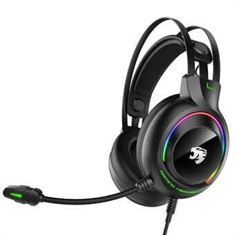 IMYB A22 bedrade hoofdtelefoon voor over het oor met verstelbare microfoon Stereo RGB-gamingheadset