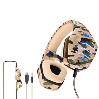 OVLENG GT88 USB + 3,5 mm bedrade over-ear gaming-hoofdtelefoon Camouflage Ergonomische e-sport-headset met LED-lampje