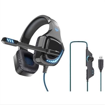 OVLENG Q11 USB 7.1 Omgevingsgeluid Hoofdtelefoon Over-ear E-Sport Volumeregeling Bedrade headset Koel licht PC-gamingoortelefoon met microfoon