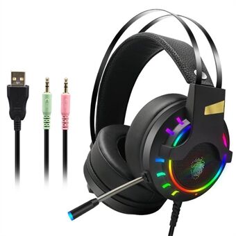 K3 RGB-gamingheadset E-Sports stereogeluid 3,5 mm bedrade hoofdtelefoon met microfoon voor laptops, computers