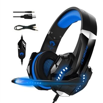 PYTHON FLY G9000Pro Over-ear LED-verlichting Gaming Headset E-sports 3,5 mm + USB-kabel Bedrade hoofdtelefoon met microfoon voor ruisonderdrukking