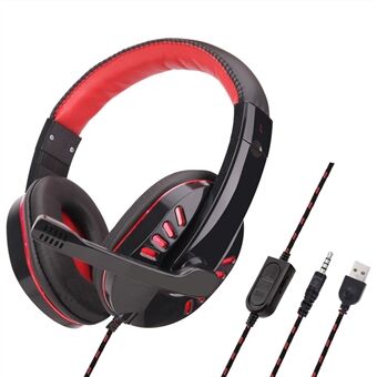 SY755MV Lichtgevende Game Hoofdtelefoon Over-ear Gaming Headset met Microfoon PC Gamer 3.5mm Hoofdtelefoon Ruisonderdrukking Compatibel met PS4 Xbox Laptop