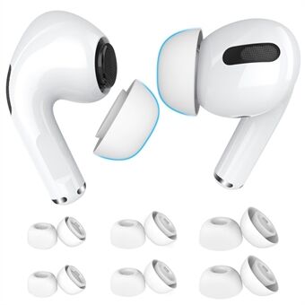 AHASTYLE WG86 6 paar oordopjes voor Apple AirPods Pro 2 / AirPods Pro in-ear siliconen oordopjes Soft Cover vervanging, maat: S+M+L