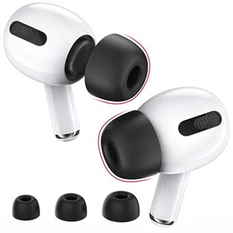 AHASTYLE WG28 set van 3 paar oorkussentjes voor Apple AirPods Pro / AirPods Pro 2. Geschikt voor S / M / L formaat. Gemaakt van vervangend geheugenschuim voor in-ear oortelefoons.