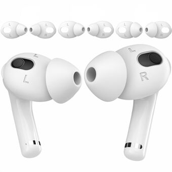 AHASTYLE PT66-3 3 paar oordopjes siliconen oordopjes voor Apple AirPods 3, oortelefoon zachte beschermkap vervanging, maat: L