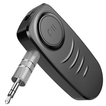 J19 3.5mm Jack AUX MP3 Muziek Bluetooth 5.0 Ontvanger Carkit Mic Handsfree Draadloze Adapter Luidspreker Hoofdtelefoon Geluid Zender - Zwart