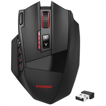 E-YOOSO X33 2.4G Draadloze + USB-C Bedrade Computer Gaming Muis met 12 Zij Knoppen