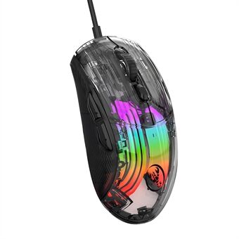 HXSJ X400B Bedrade Gaming Muis 6 instelbare DPI RGB verlichting Transparante Macro Programmeerbare Muis