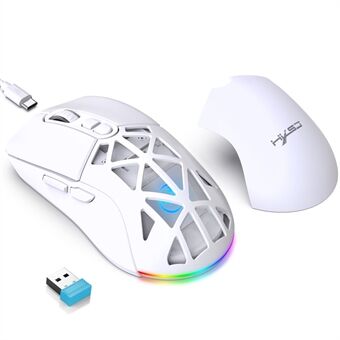 HXSJ T26 Draadloze Muis Bluetooth5.1 + 2.4Ghz Dubbele Modus 4800 DPI RGB Verlichte Muis