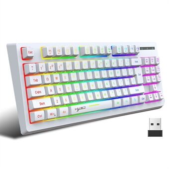 HXSJ L100 2.4G draadloos toetsenbord 87 toetsen RGB-licht Computer Laptop Gaming-toetsenbord