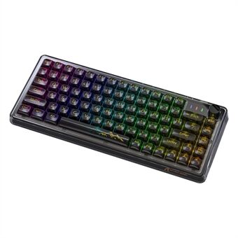 AANVALSHAARD K75 RGB Draadloos Hot-Swappable Mechanisch Toetsenbord Drie Modi Bluetooth Transparant Toetsenbord