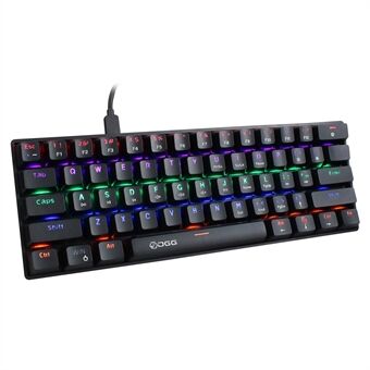 HXSJ V900 Bedraad 61 toetsen Kleurrijke verlichte computer Laptop Thuiskantoor Gaming Blauwe schakelaar Mechanisch toetsenbord