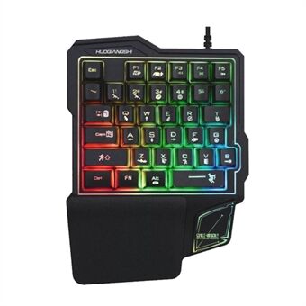 HUOQIANGSHI G101 RGB-gamingtoetsenbord met één hand 35 toetsen Draagbaar LED-verlichting Gaming-toetsenbord Laptop Computer Half toetsenbord voor Xbox PS4 Switch Gamer