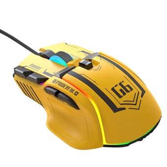 HXSJ G6 12800DPI 10 Knoppen USB Bedrade Computer Laptop Muizen Macro Programmering Gaming Muis met RGB Licht