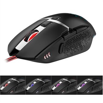 GM82 Optisch bedrade muis met 8 toetsen 1000/1200/2400/4800 DPI USB-gamingmuis met 7 kleurenverlichting