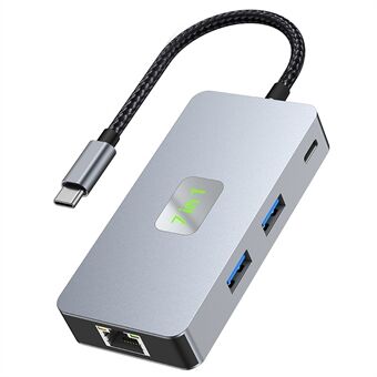 2402 Multi-Port Type-C Hub Adapter naar 2xUSB 3.2+HD+2xKaartlezer+PD 100W+RJ45 2.5Gbps Ethernet