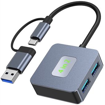 2320 USB+Type-C Uitbreidingshub naar 4 X USB 3.2 Vrouwelijke Poorten 10Gbps Gegevensoverdracht Adapter