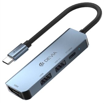 DEVIA EC136 Leopard Serie 4-in-1 Hub Adapter Type-C naar PD+USB2.0+USB3.0+HD Docking Station (bijgewerkt)