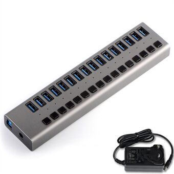 ACASIS HS-716MG USB3.0 16 Ports High Speed Transmission USB Hub Splitter with Independent Switch