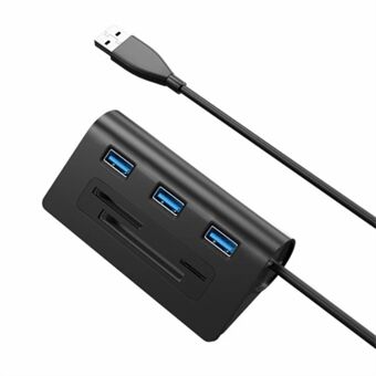 ACASIS HS0023 6-in-1 3xUSB3.0 + TF / SD / CF-kaartsleuven USB-hubsplitter