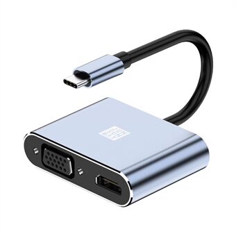 JUNSUNMAY JSM-HUB011 USB-C hub-uitbreidingsadapter naar 4K HD-video-uitgang + 87 W PD-poort + VGA voor laptopcomputer