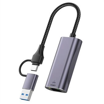 T30B Docking Station USB / Type-C naar Gigabit Hub-adapter voor notebook, tablet en telefoons.