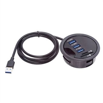 U3-095-HUB02 3X USB 3.0-hub met SD / TF-kaartsleuf 60 mm bureausplitsingsstation voor desktop-pc-bureau