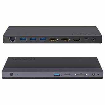 WAVLINK UMD01R Pro 13-in-1 Laptop Docking Station 2x Displayport en HD 4x USB 3.0 SD / TF Kaartlezer