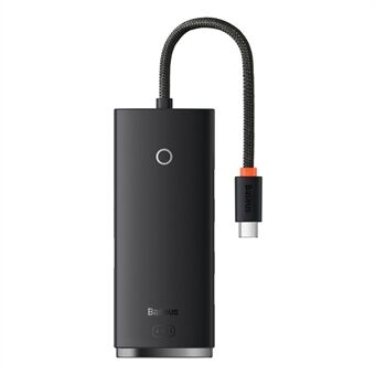 BASEUS Lite Serie 25cm Draagbare Type-C naar USB 3.0*4 Converter 4-Poorts USB-A Hub Adapter - Zwart