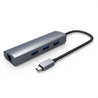 WAVLINK UH3031G / C Type-C Hub Mini Adapter naar 3 x USB 3.0 + USB-C + RJ45 + DC-stroompoort