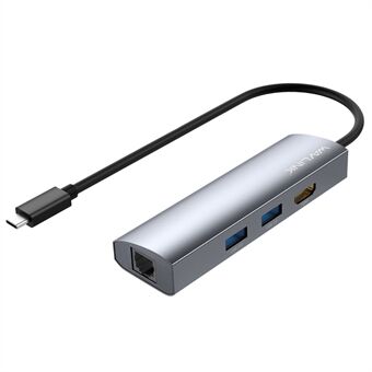 WAVLINK WL-UHP3408 4-in-1 Type-C naar HD+2xUSB3.0+Gigabit RJ45 Dockingstation USB Hub Adapter