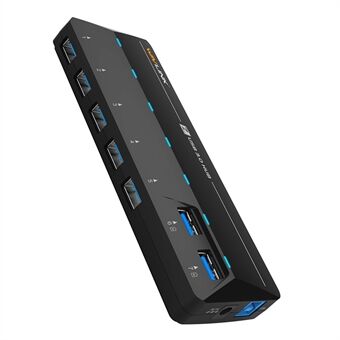 WAVLINK WL-UH3073D SuperSpeed USB3.0 Hub Adapter 7-Port Docking Station met Individuele Aan/Uit-Knop