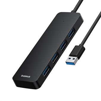 BASEUS UltraJoy Series HUB Lite 150CM Kabel USB Adapter naar 4 x USB 3.0 Ondersteunt 5Gbps Overdrachtssnelheid - Zwart