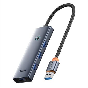 BASEUS UltraJoy Series Verbinding Hub USB Adapter naar 4 x USB 3.0 + Type-C 5V - Ruimtegrijs