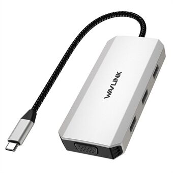 WAVLINK WL-UMD307 Hub-adapter Type-C naar HD 4K@60Hz+VGA 1080P@60Hz+3xUSBA2.0+2xDP Dockingstation