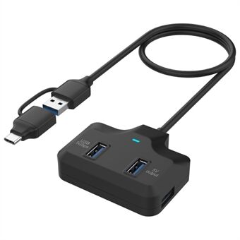 ONTEN OTN-UCA2310 USB3.0 + USB2.0 4 Poorten Type-C Hub met 0.5m Kabel