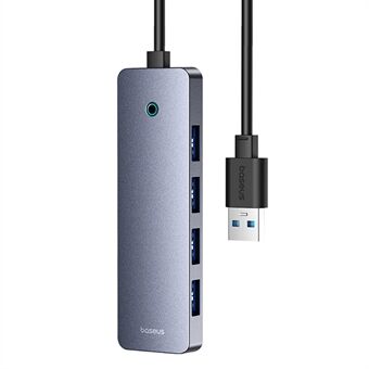 BASEUS UltraJoy-serie BS-OH080 100cm Mini Docking Station 4-Poorts USB3.0 HUB Lite met Type-C 5V, Donkergrijs