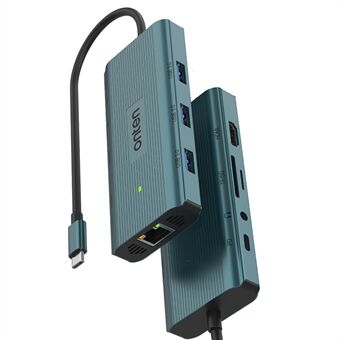 ONTEN UC961 9-in-1 Type-C naar USB3.0*3+HD+SD+TF+Jack+PD 3.0+RJ45 USB-hub dockingstation