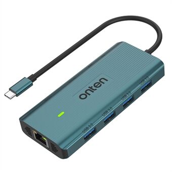 ONTEN UC962 10-in-1 Type-C naar USB3.0*4+HD+SD+TF+Jack+PD 3.0+RJ45 USB-hub dockingstation